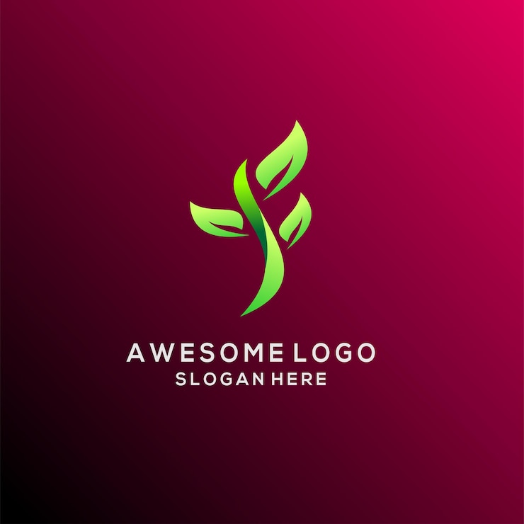 Vector gratuito plantilla de diseño de degradado de empresa de logotipo verde hoja