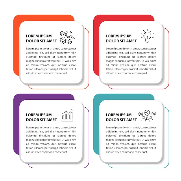 plantilla de diseño de diagrama de flujo infográfico de 4 pasos