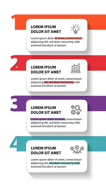 plantilla de diseño de diagrama de flujo infográfico de 4 pasos