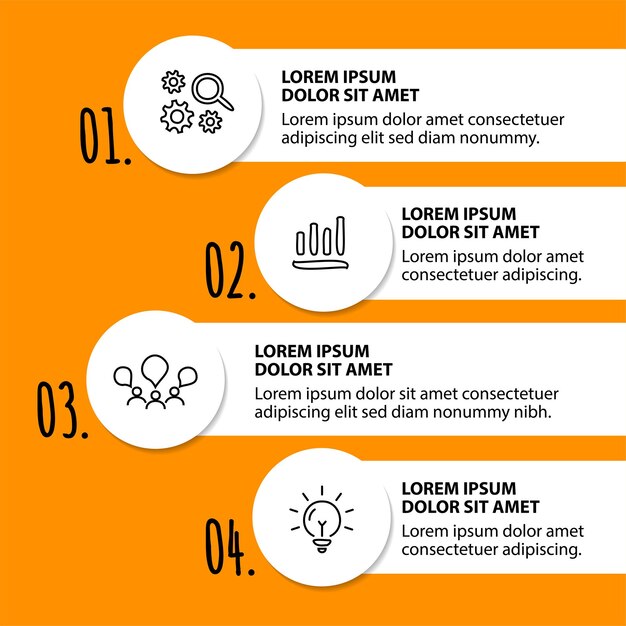 plantilla de diseño de diagrama de flujo infográfico de 4 pasos
