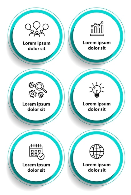 plantilla de diseño de diagrama de flujo infográfico de 6 pasos