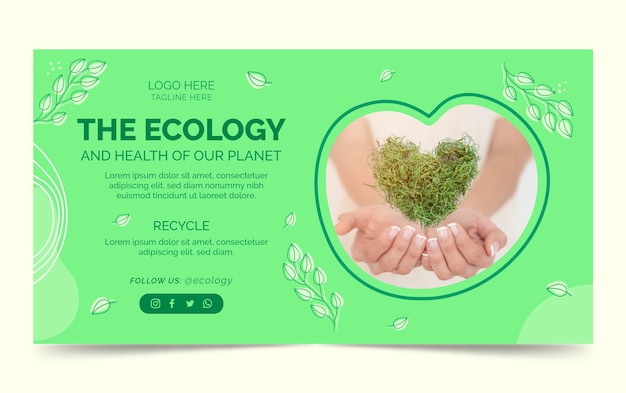 Vector gratuito plantilla de diseño de ecología dibujada a mano