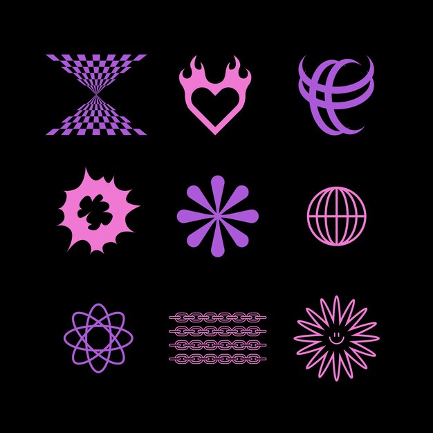 plantilla de diseño del elemento Y2k