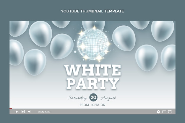 Vector gratuito plantilla de diseño de fiesta blanca de lujo degradado