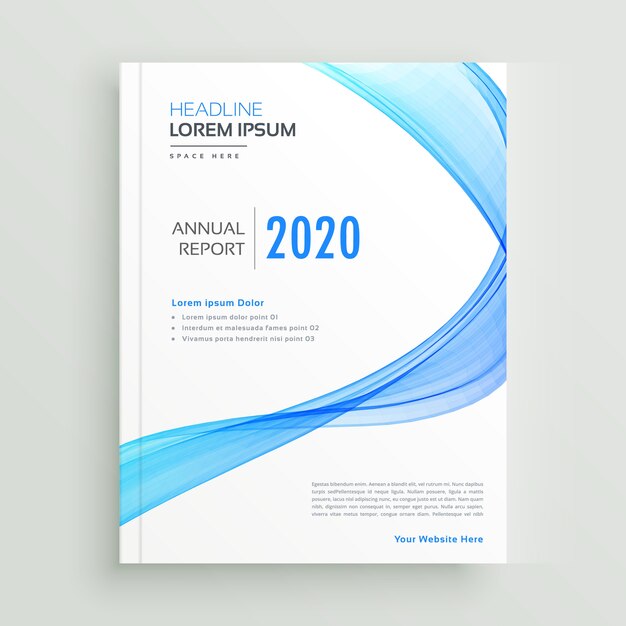 plantilla de diseño de folleto azul volante empresarial ondulado