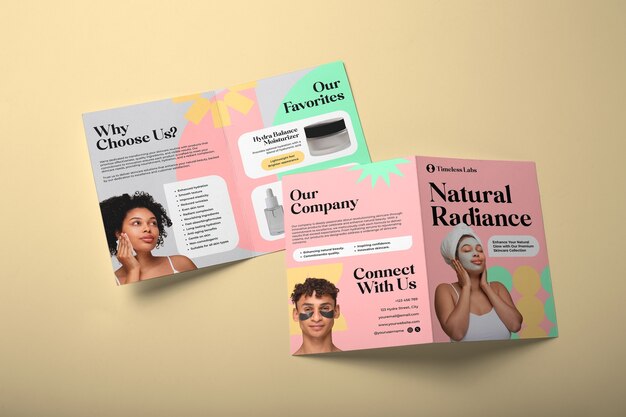 plantilla de diseño de folleto bifold cosmético