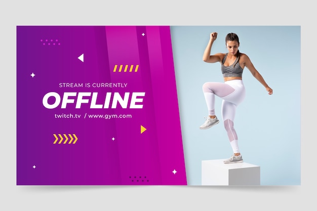 Vector gratuito plantilla de diseño de gimnasio degradado