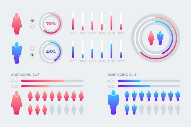 Vector gratuito plantilla de diseño de gráfico demográfico