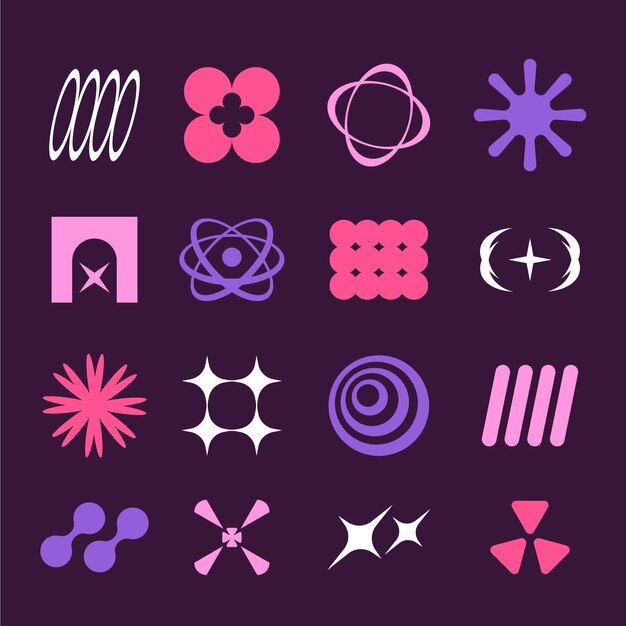 plantilla de diseño de iconos del Y2K