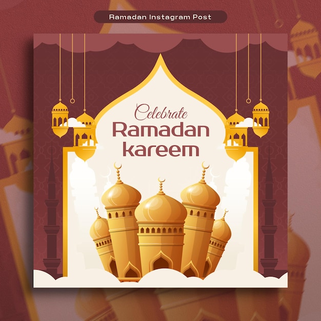 Vector gratuito plantilla de diseño de ilustración de banner de celebración de ramadán kareem