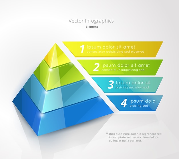Vector gratuito plantilla de diseño de infografía de pirámide