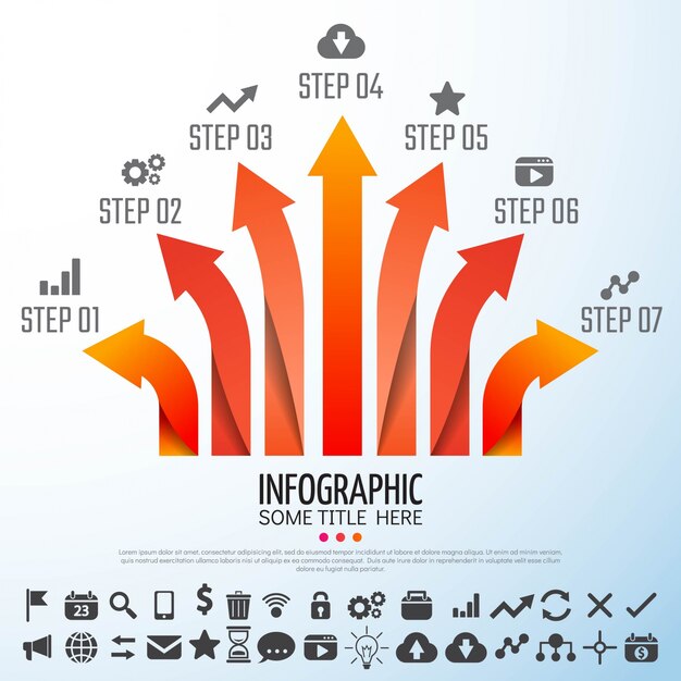 Plantilla de diseño de infografías de flecha