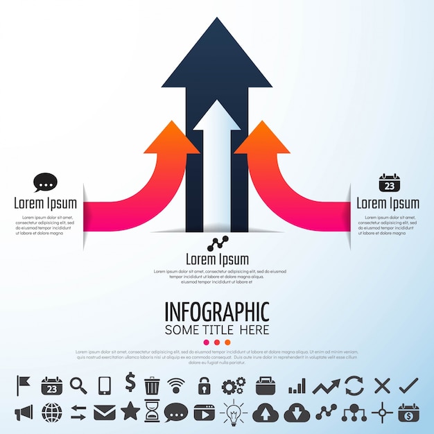 Plantilla de diseño de infografías de flecha