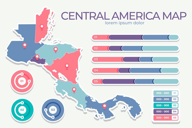 Plantilla de diseño infográfico de mapa