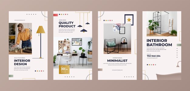 plantilla de diseño interior de diseño plano