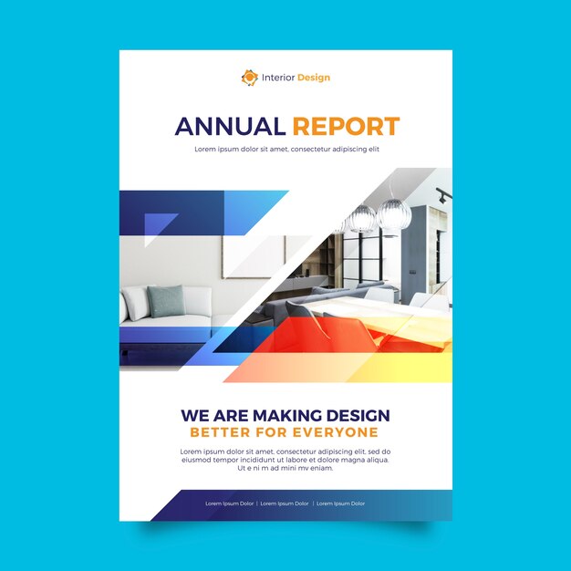 Plantilla de diseño de interiores degradado