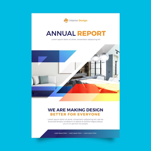 Plantilla de diseño de interiores degradado