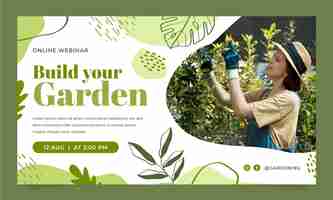 Vector gratuito plantilla de diseño de jardinería dibujada a mano