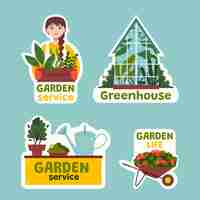 Vector gratuito plantilla de diseño de jardinería dibujada a mano