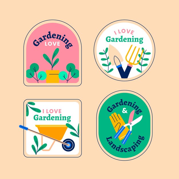 Vector gratuito plantilla de diseño de jardinería dibujada a mano