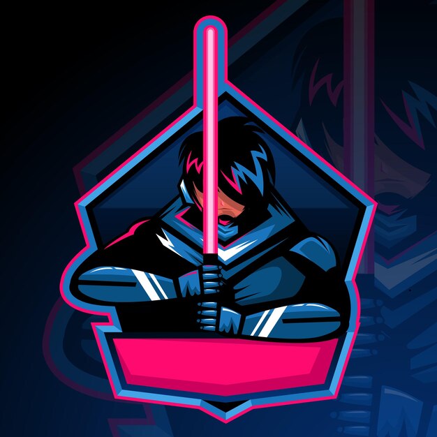 Plantilla de diseño de juego de mascota de logotipo de caballeros profesionales modernos.