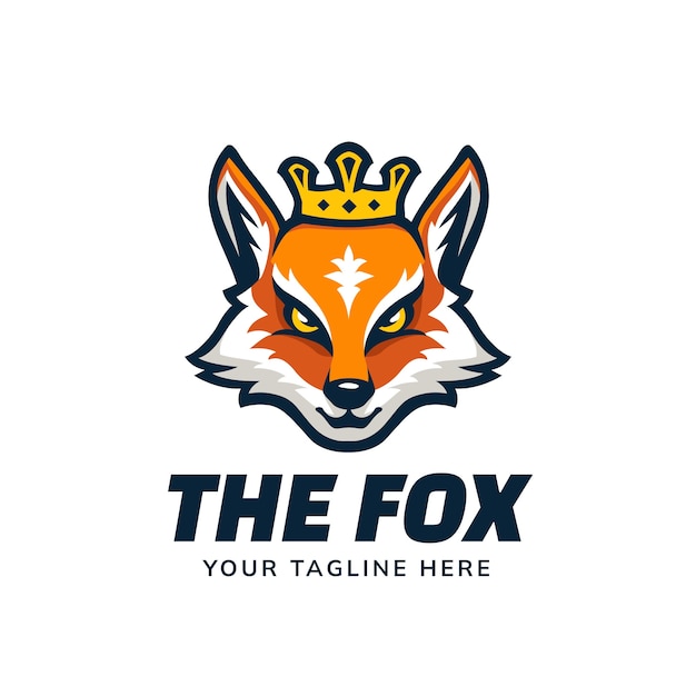 Plantilla de diseño de logo de Fox