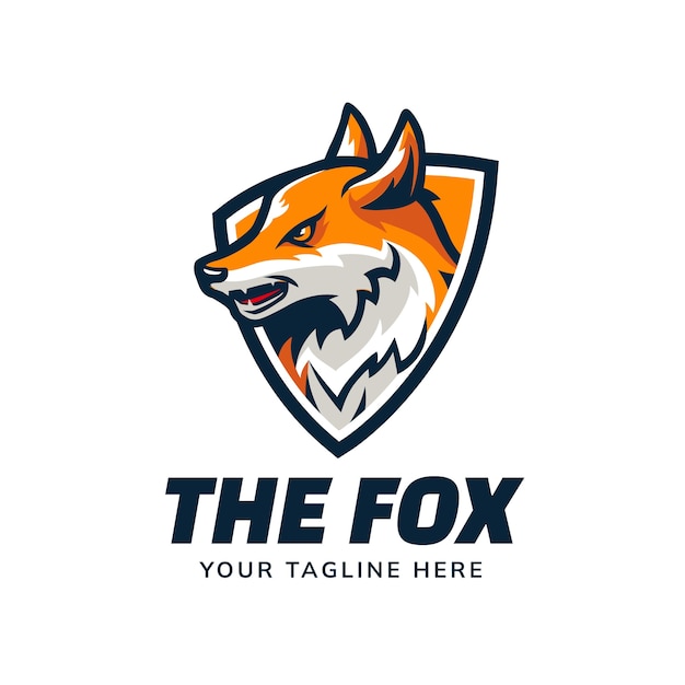 Plantilla de diseño de logo de fox