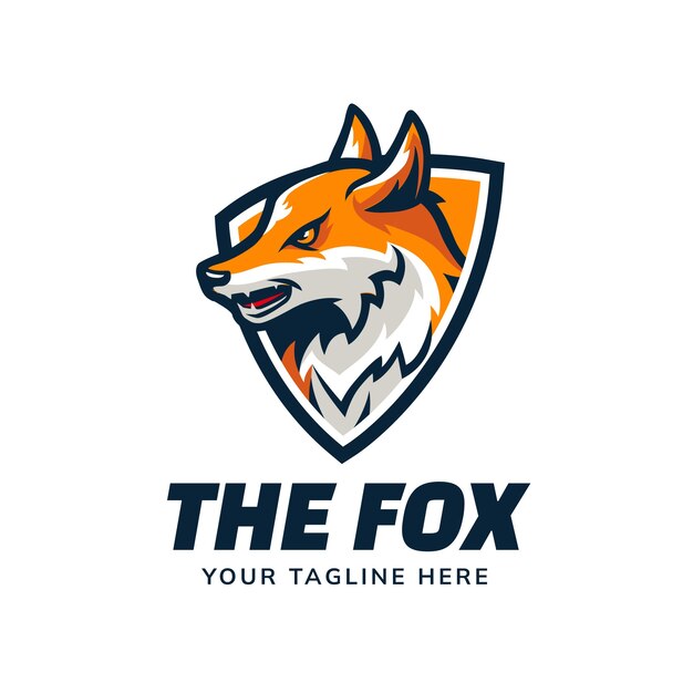 Plantilla de diseño de logo de Fox