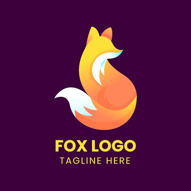 Plantilla de diseño de logo de fox