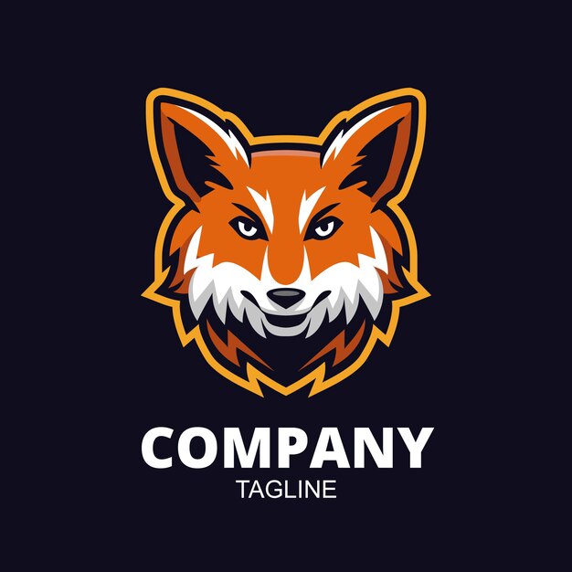 Plantilla de diseño de logo de Fox