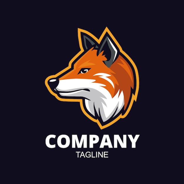 Plantilla de diseño de logo de fox