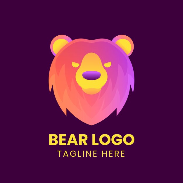 Plantilla de diseño de logo de oso