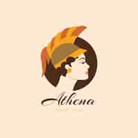 Vector gratuito plantilla de diseño de logotipo de atenea