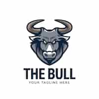 Vector gratuito plantilla de diseño de logotipo de bull