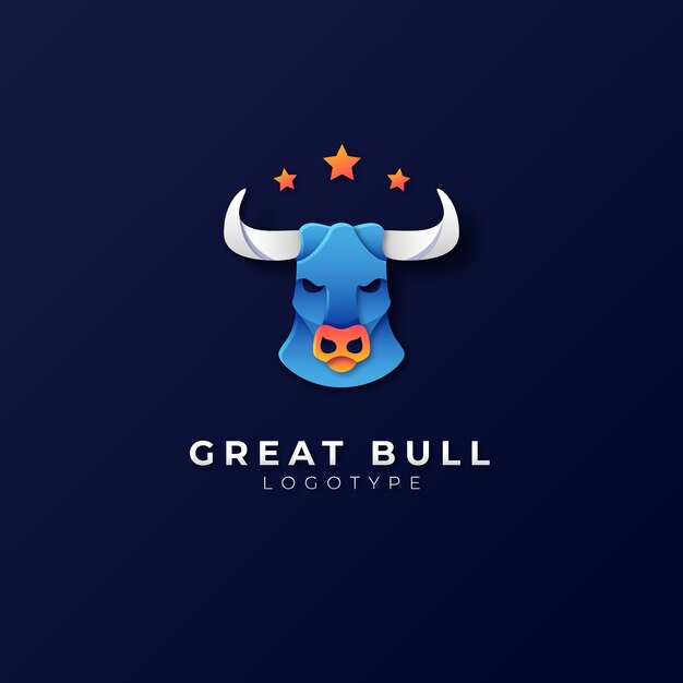Plantilla de diseño de logotipo de Bull