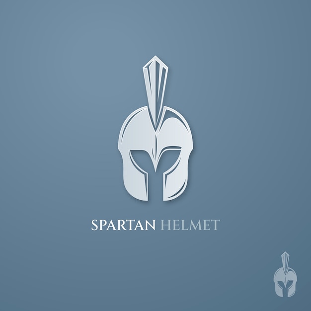 Vector gratuito plantilla de diseño de logotipo de casco espartano