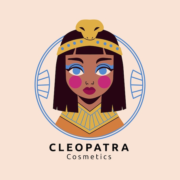Vector gratuito plantilla de diseño de logotipo de cleopatra