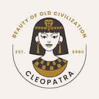 Vector gratuito plantilla de diseño de logotipo de cleopatra