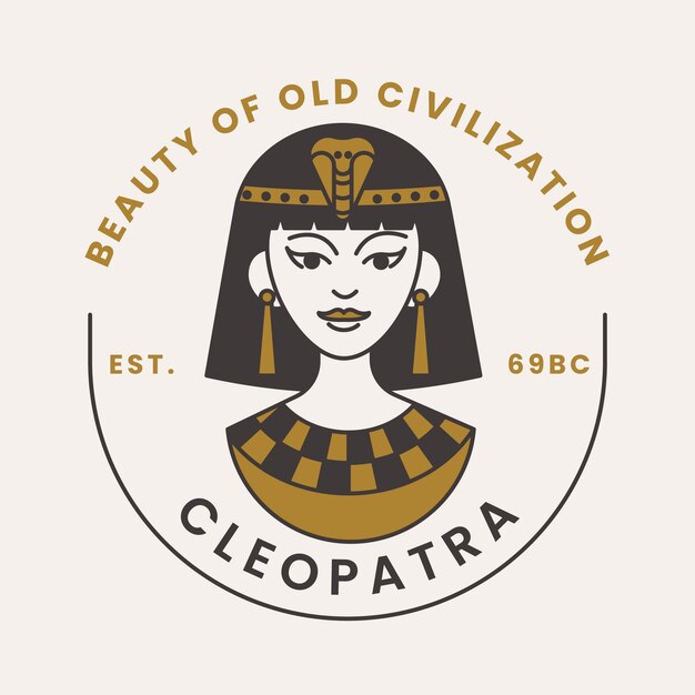 Plantilla de diseño de logotipo de Cleopatra