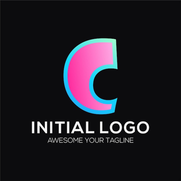 Plantilla de diseño de logotipo de color c inicial moderna