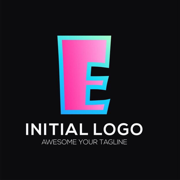 plantilla de diseño de logotipo de color e inicial moderna
