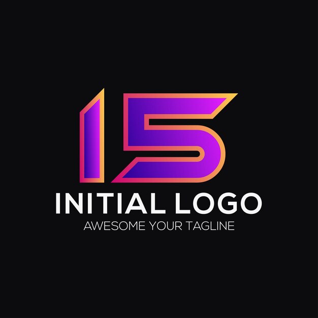 Plantilla de diseño de logotipo de color número 15 moderna