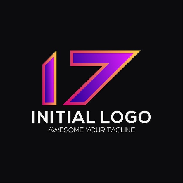 Vector gratuito plantilla de diseño de logotipo de color número 17 moderno