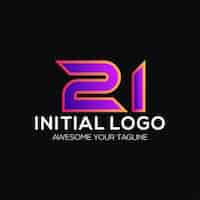Vector gratuito plantilla de diseño de logotipo de color número 21 moderno