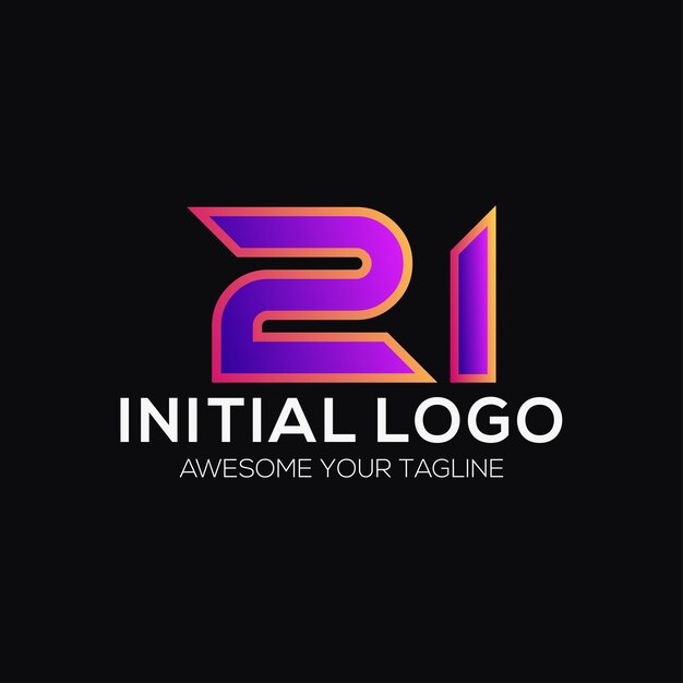 Plantilla de diseño de logotipo de color número 21 moderno