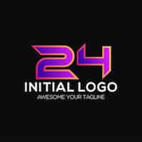 Vector gratuito plantilla de diseño de logotipo de color número 24 moderna