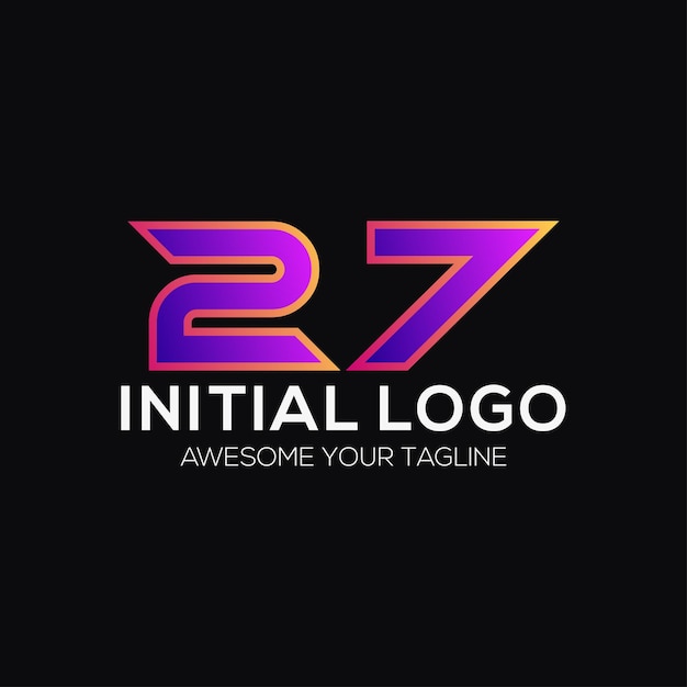 Vector gratuito plantilla de diseño de logotipo de color número 27 moderno
