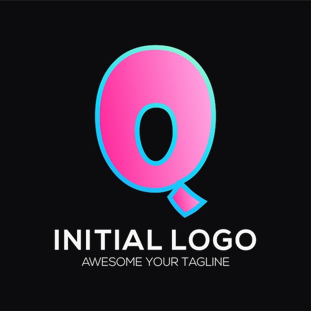 Vector gratuito plantilla de diseño de logotipo de color q inicial moderno