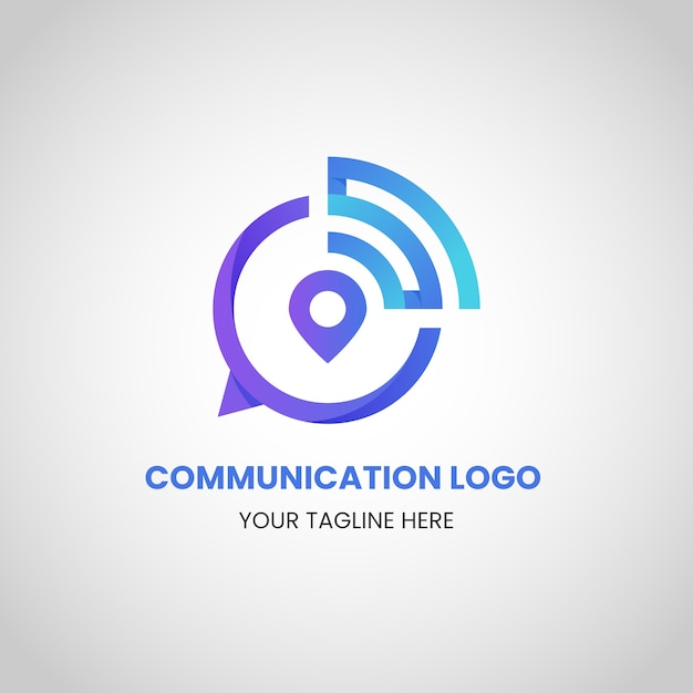 Vector gratuito plantilla de diseño de logotipo de comunicación