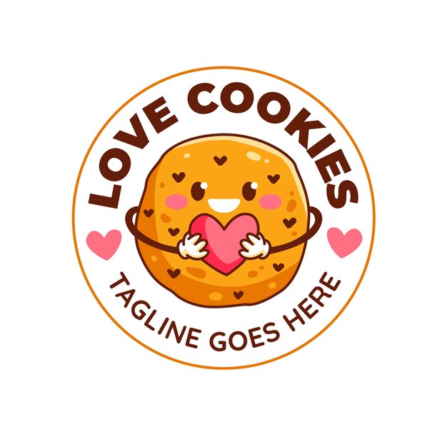 Plantilla de diseño de logotipo de cookies